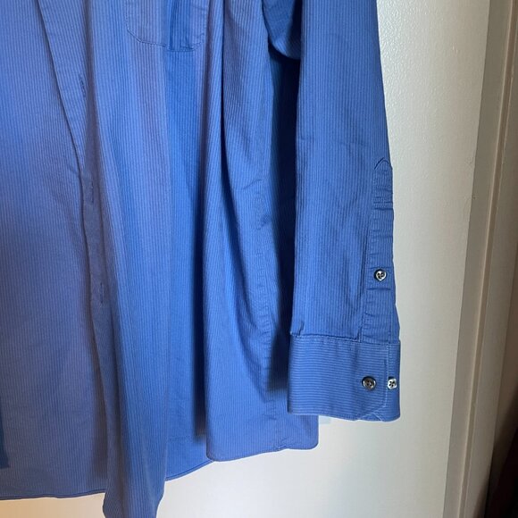 XL 17.5 34/35 Geoffrey Brene Wrinkle Free Blue Button Down - Picture 4 of 6